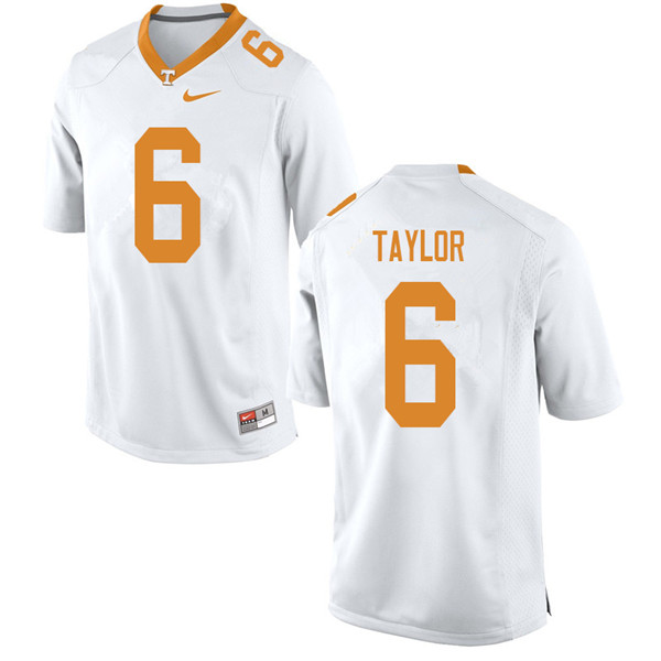 Men #6 Alontae Taylor Tennessee Volunteers College Football Jerseys Sale-White